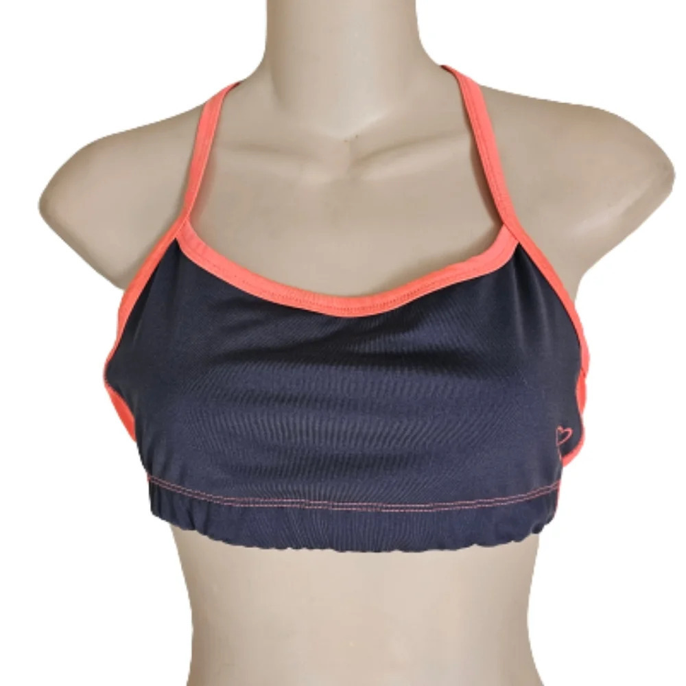 Live Love Dream By Aeropostale Gray Neon Orange Sports Bra Size Women's Large